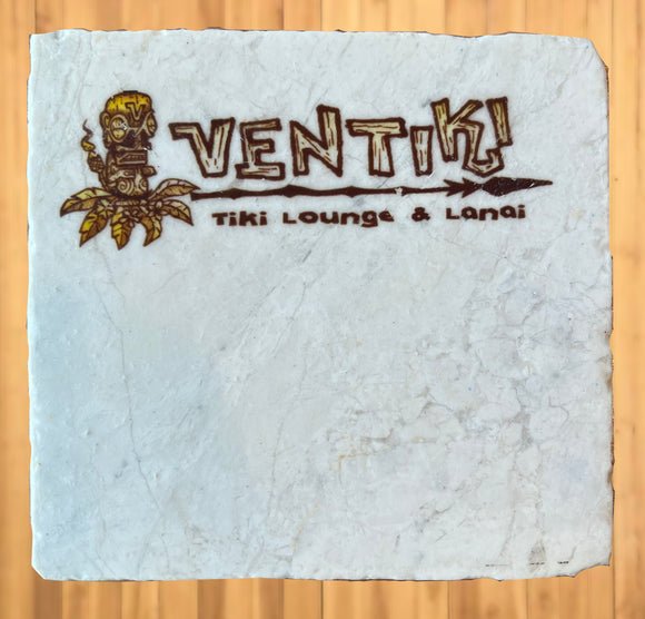 VenTiki Tumbled Stone Coaster - logo